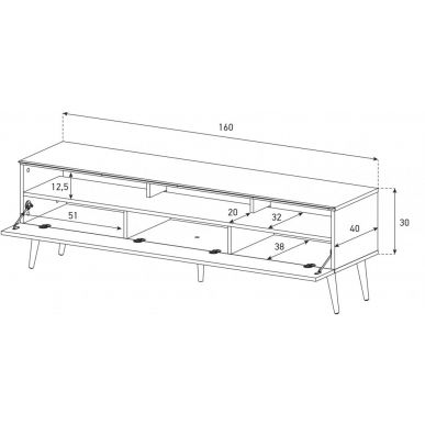 Тумба для ТВ Sonorous VL 1600 BLK BLK RTR